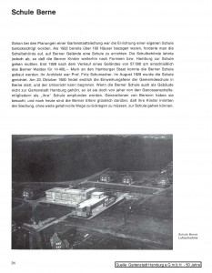 Schule Berne - Seite aus Jubiläumsschrift 50 Jahre Gartenstadt